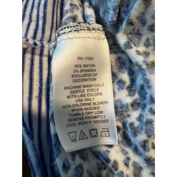 Ellen Tracy Small Blue & White Animal Print Night Gown - Picture 4 of 7